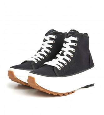 Pepe Jeans Zapatillas Woking Street negro -Altura plataforma 6,8cm-