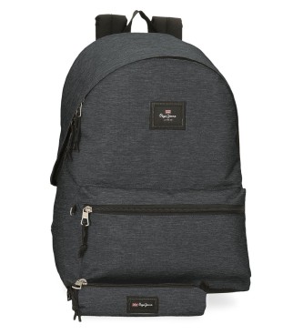 Pepe Jeans Aris Evergreen mrkgr ryggsck med fodral