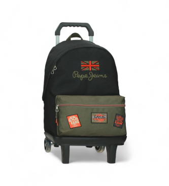 Pepe Jeans Mochila 44cm. com trolley verde