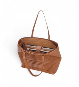 Pepe Jeans Brown Tote Biker Bag