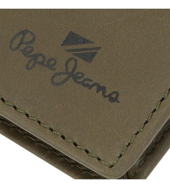 Pepe Jeans Zelena denarnica s sponkami