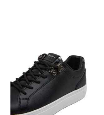 Pepe Jeans Adams Log leather sneakers black