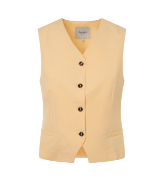 Pepe Jeans Gilet giallo con chiusura a bottoni