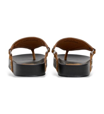 Pepe Jeans Sandali Agnes in pelle marrone