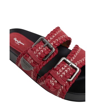 Pepe Jeans Sandalias de Piel Agnes Ethnic rojo