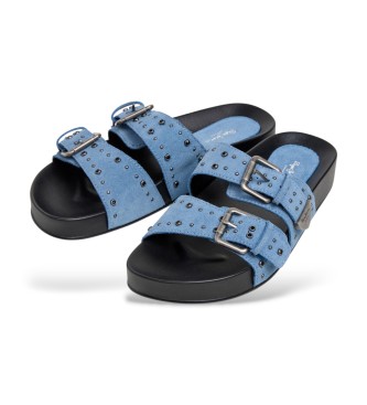 Pepe Jeans Agnes Studs leather sandals blue