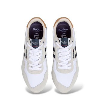 Pepe Jeans Usnjeni copati Aiden Tape beli