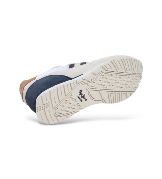 Pepe Jeans Usnjeni copati Aiden Tape beli