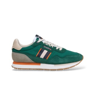 Pepe Jeans Sneakers in pelle verde Aiden Tape