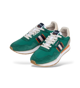 Pepe Jeans Sneakers in pelle verde Aiden Tape