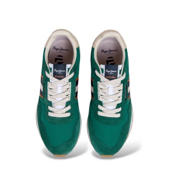 Pepe Jeans Sneakers in pelle verde Aiden Tape
