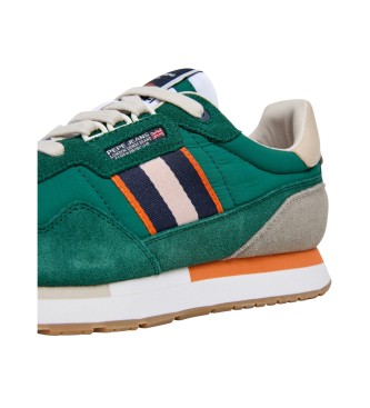 Pepe Jeans Sneakers in pelle verde Aiden Tape