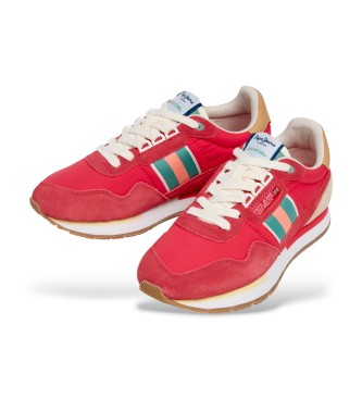 Pepe Jeans Aiden Tape Leather Sneakers pink