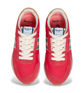 Pepe Jeans Aiden Tape Leather Sneakers pink