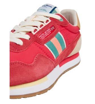Pepe Jeans Aiden Tape Leather Sneakers pink