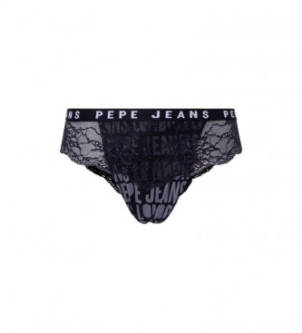 Pepe Jeans Figi brazylijskie czarne z nadrukiem