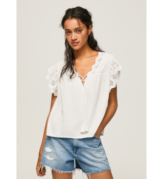 Pepe Jeans Bluse Anaise hvid