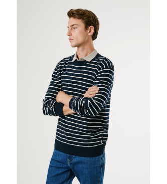 Pepe Jeans Granatowy sweter Andre Stripe