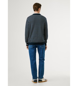 Pepe Jeans Granatowy sweter Andre Stripe