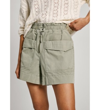 Pepe Jeans Shorts verdi con elastico in vita