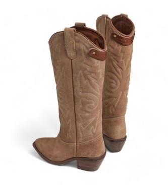 Pepe Jeans April West bottes en cuir marron