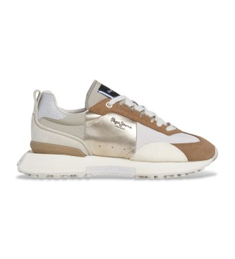 Pepe Jeans Archer Gala beige leather trainers