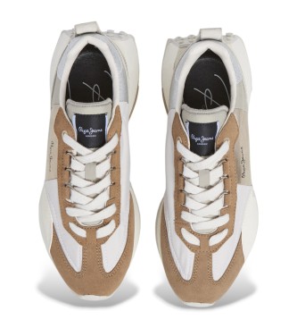 Pepe Jeans Archer Gala beige leather trainers