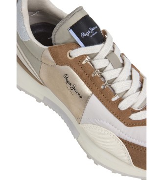 Pepe Jeans Archer Gala beige leather trainers
