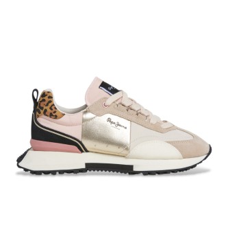 Pepe Jeans Archer Wilder beige leather trainers