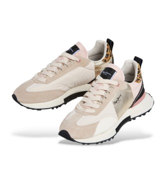 Pepe Jeans Archer Wilder beige leather trainers