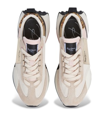 Pepe Jeans Archer Wilder beige leather trainers