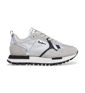Pepe Jeans Ari Shine Silver Sneakers i l�der