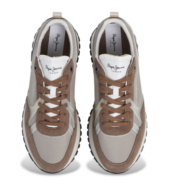 Pepe Jeans Ari - Baskets en cuir souple - beige