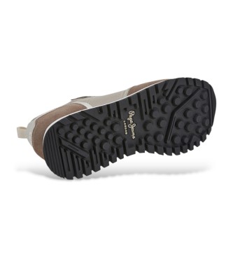 Pepe Jeans Ari - Baskets en cuir souple - beige