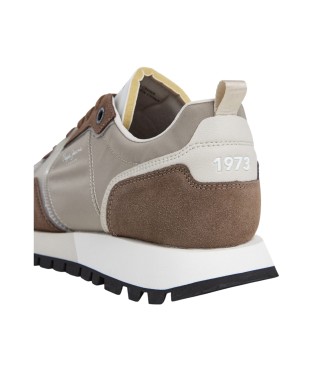 Pepe Jeans Ari - Baskets en cuir souple - beige