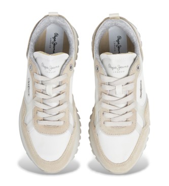 Pepe Jeans Ari Soft beige leather trainers