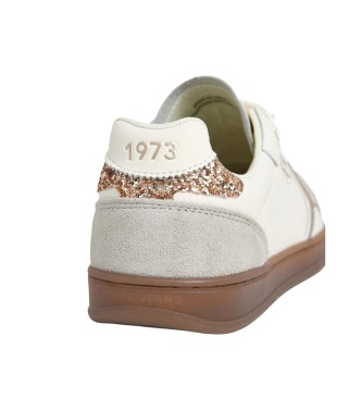Pepe Jeans Sapatilhas de couro Ball Basic brancas