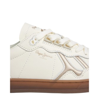 Pepe Jeans Sapatilhas de couro Ball Basic brancas