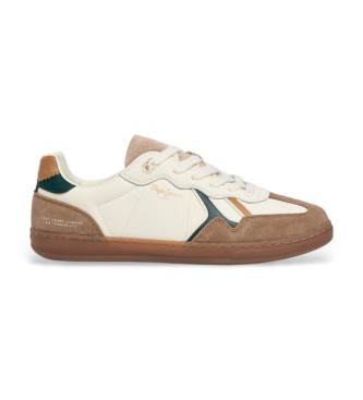 Pepe Jeans Leren sneakers Ball Campus gebroken wit