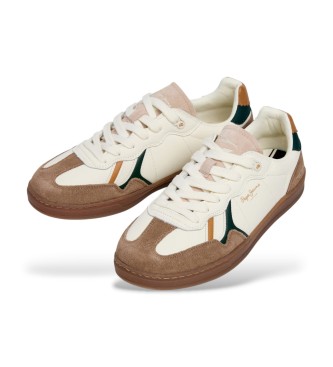 Pepe Jeans Leren sneakers Ball Campus gebroken wit