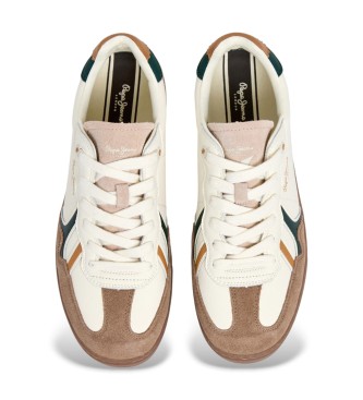 Pepe Jeans Leren sneakers Ball Campus gebroken wit