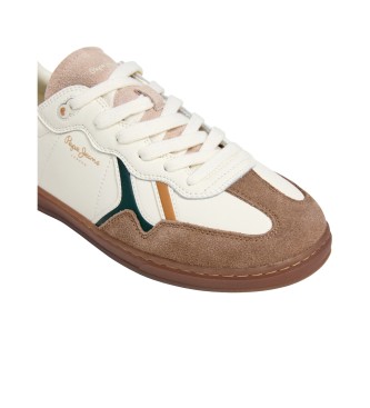 Pepe Jeans Leren sneakers Ball Campus gebroken wit