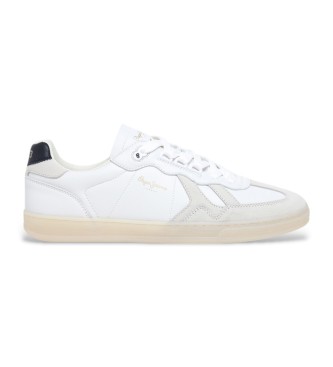 Pepe Jeans Ball Club leather slippers white