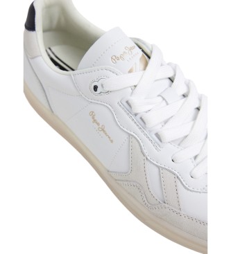 Pepe Jeans Ball Club leather slippers white