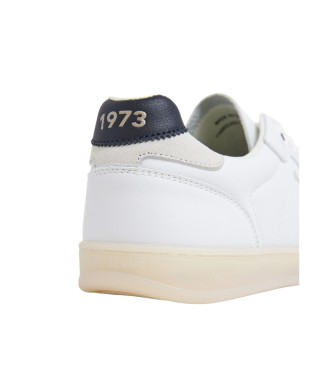 Pepe Jeans Ball Club leather slippers white