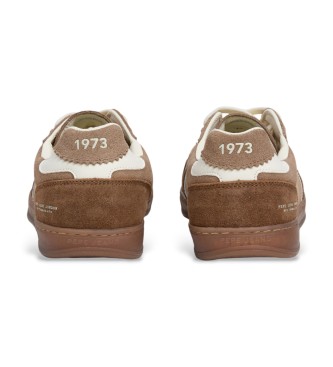 Pepe Jeans Ball Combi usnjene superge rjave barve