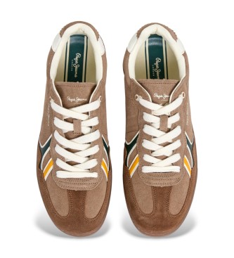 Pepe Jeans Ball Combi usnjene superge rjave barve