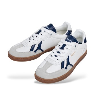 Pepe Jeans Leren sneakers Ball Essence wit