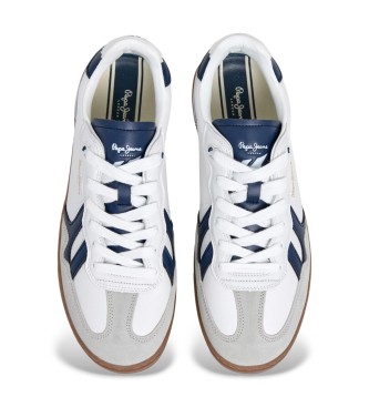 Pepe Jeans Leren sneakers Ball Essence wit