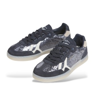 Pepe Jeans Ball Glitter Leder Sneakers schwarz